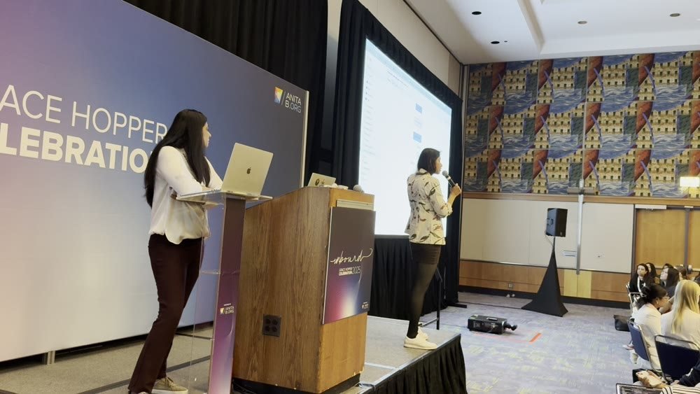 Ishween presenting at Grace Hopper Celebration