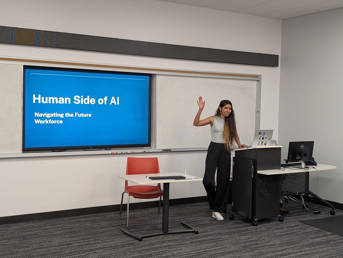 Ishween presenting Human Side of AI: Navigating the Future Workforce