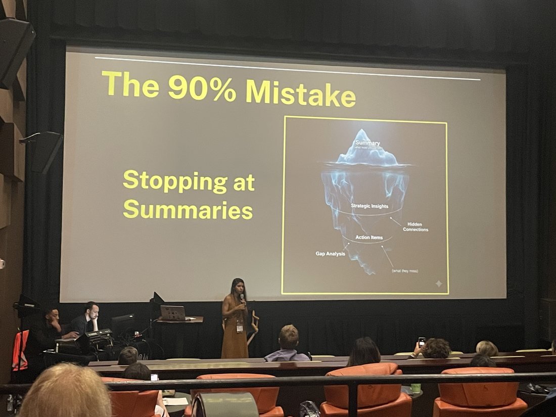 Ishween speaking on stage